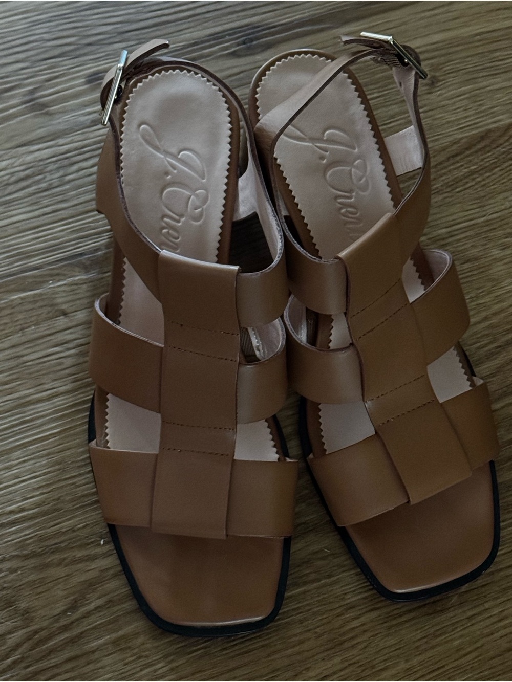 Women's JCrew Dylan fisherman block-heel sandals in leather Tan 9.5 - Picture 3 of 10